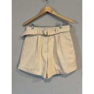 Charlie Holiday High‎ Waisted Shorts With Belt Women's Size 8 Cream Colored